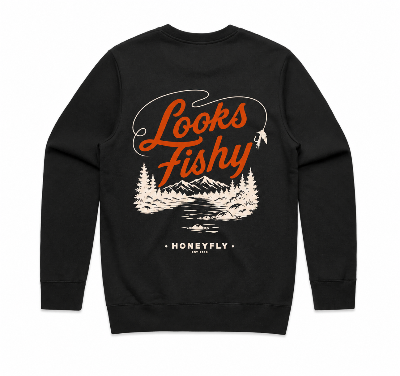 Looks Fishy Crew-Neck - Honey Fly Fishing 